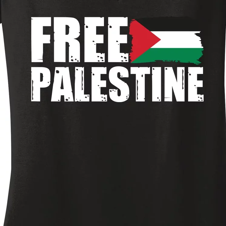 Free Palestine Support Stand With Palestine Women's V-Neck T-Shirt