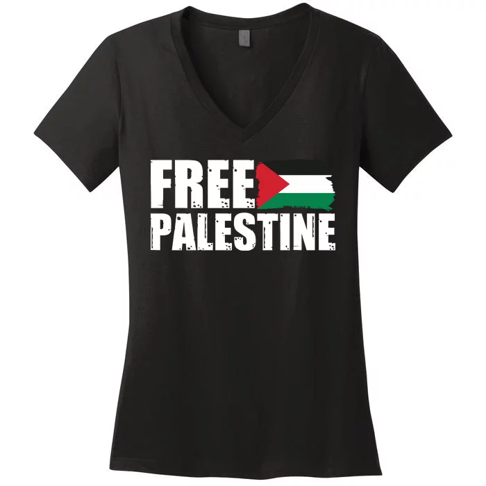 Free Palestine Support Stand With Palestine Women's V-Neck T-Shirt