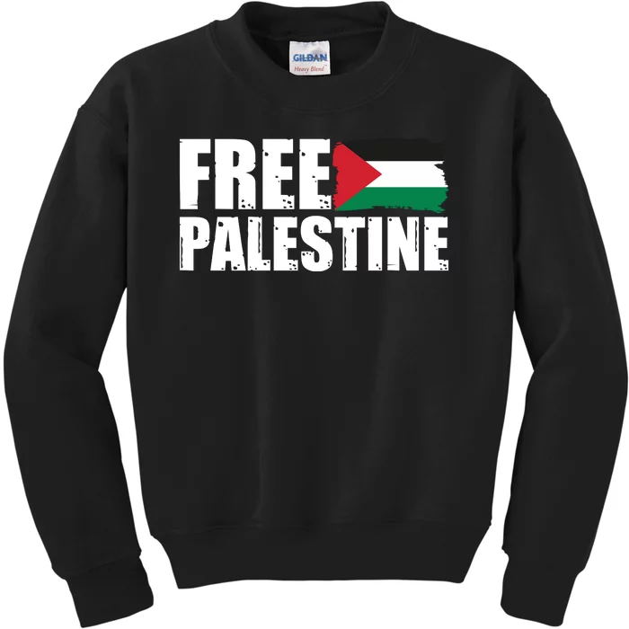 Free Palestine Support Stand With Palestine Kids Sweatshirt