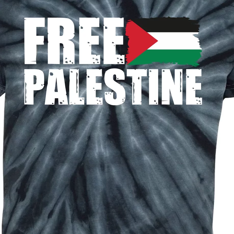 Free Palestine Support Stand With Palestine Kids Tie-Dye T-Shirt