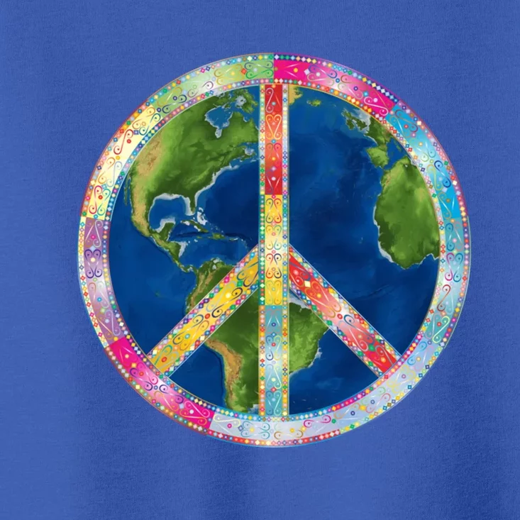 Flower Peace Sign World Peace Hippy 70s Symbol Of Peace Cute Gift Toddler T-Shirt