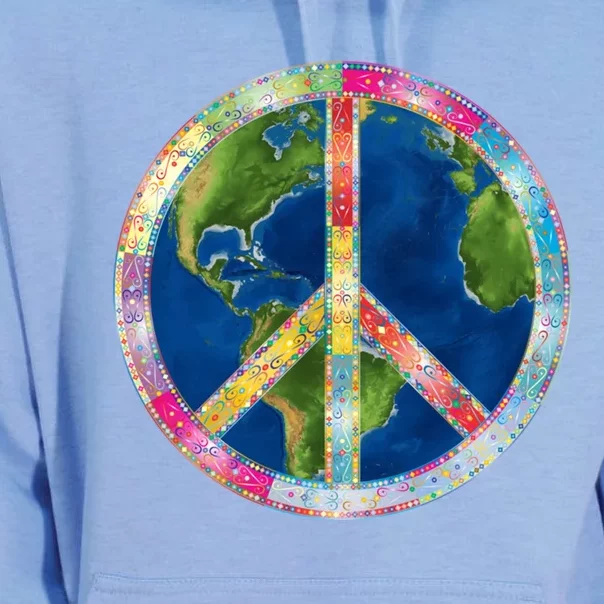 Flower Peace Sign World Peace Hippy 70s Symbol Of Peace Cute Gift Unisex Surf Hoodie