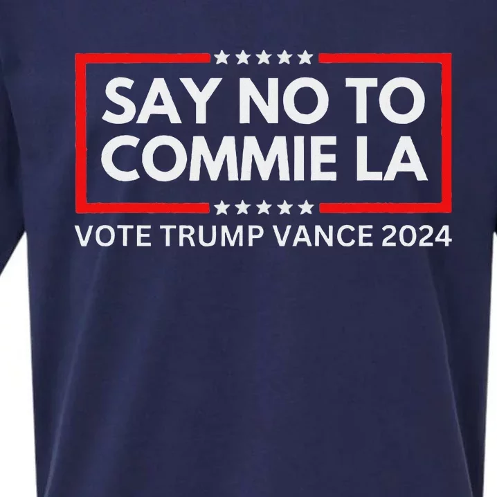 Funny Political Say No To Commie La Vote Trump Vance 2024 Sueded Cloud Jersey T-Shirt