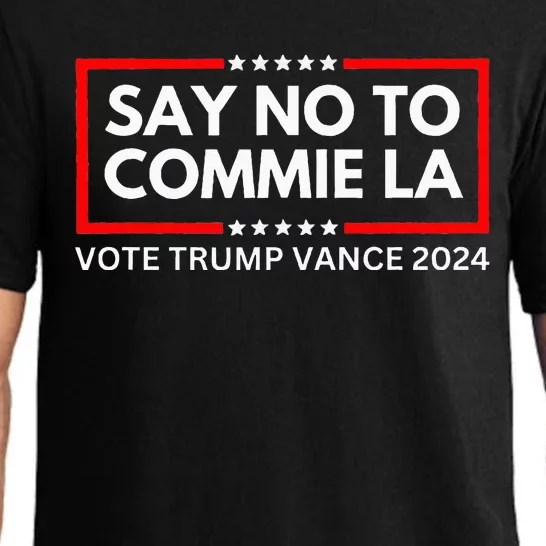 Funny Political Say No To Commie La Vote Trump Vance 2024 Pajama Set