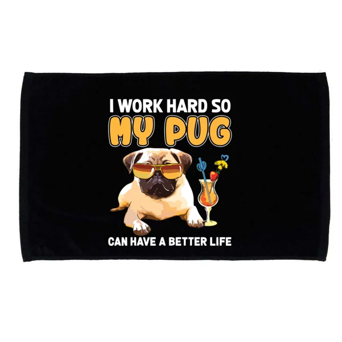 Funny Pug Shirts Pug Lover Gifts Microfiber Hand Towel