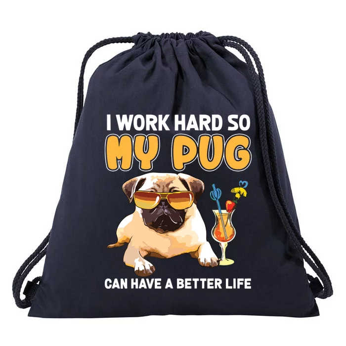 Funny Pug Shirts Pug Lover Gifts Drawstring Bag