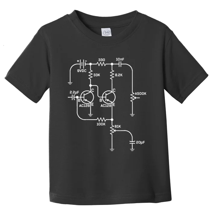 Fuzz Pedal Schematic Circuit Handwired funny guitar Toddler T-Shirt