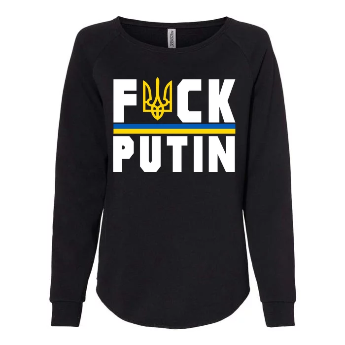 Fuck Putin Support Ukraine Womens California Wash Sweatshirt