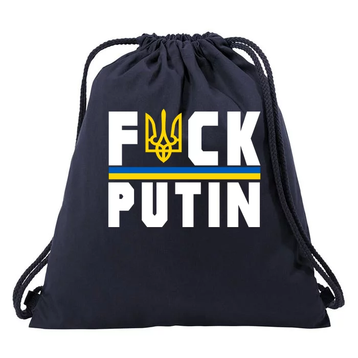 Fuck Putin Support Ukraine Drawstring Bag