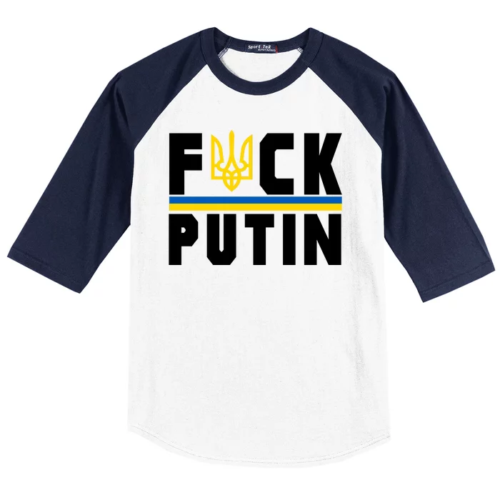 Fuck Putin Support Ukraine Baseball Sleeve Shirt