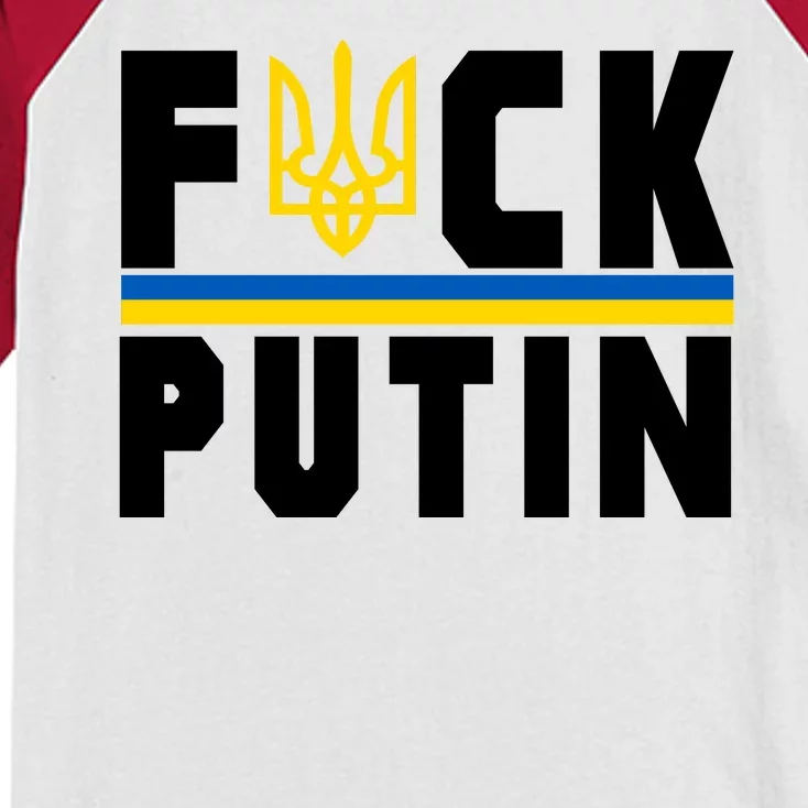 Fuck Putin Support Ukraine Kids Colorblock Raglan Jersey