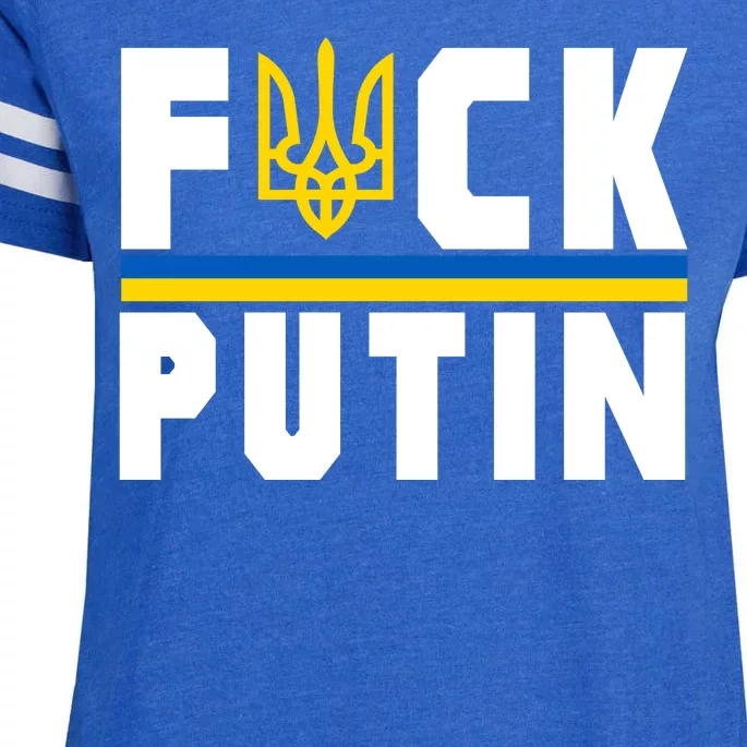 Fuck Putin Support Ukraine Enza Ladies Jersey Football T-Shirt