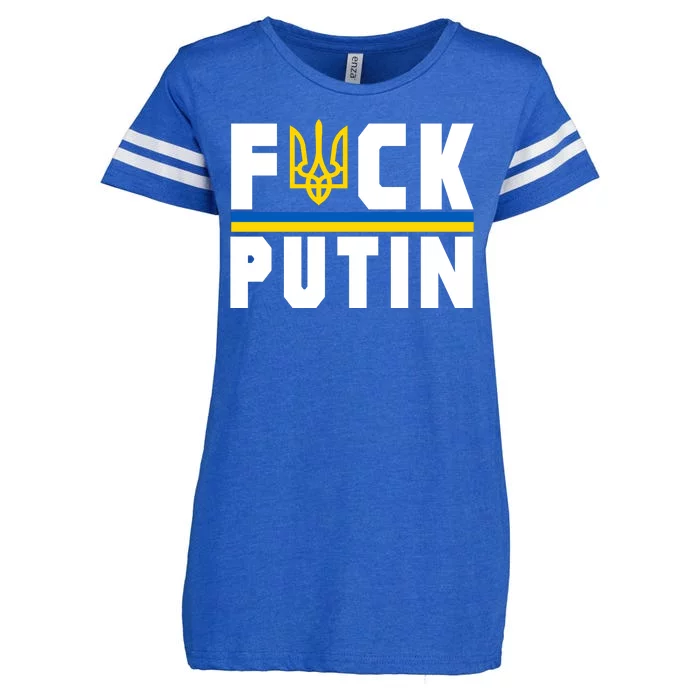 Fuck Putin Support Ukraine Enza Ladies Jersey Football T-Shirt