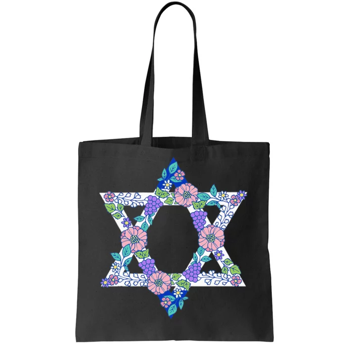 Floral Peace Sign Isreal Tote Bag