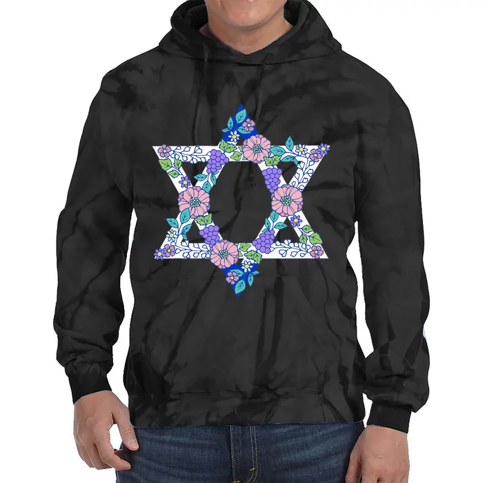 Floral Peace Sign Isreal Tie Dye Hoodie