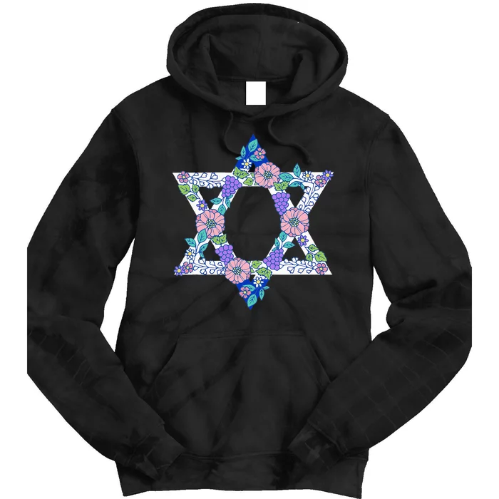 Floral Peace Sign Isreal Tie Dye Hoodie