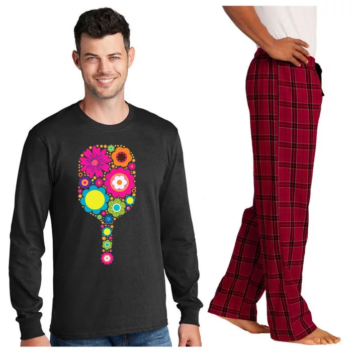 Flowers Pickleball Sports Racquet Racket Paddle Long Sleeve Pajama Set