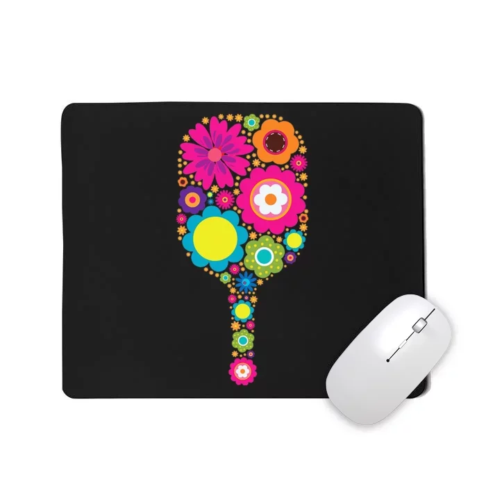 Flowers Pickleball Sports Racquet Racket Paddle Mousepad