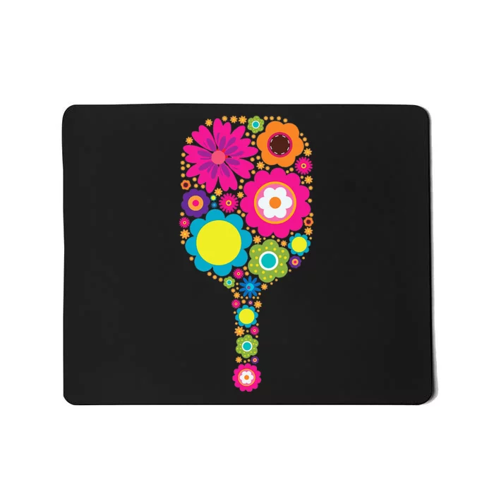 Flowers Pickleball Sports Racquet Racket Paddle Mousepad