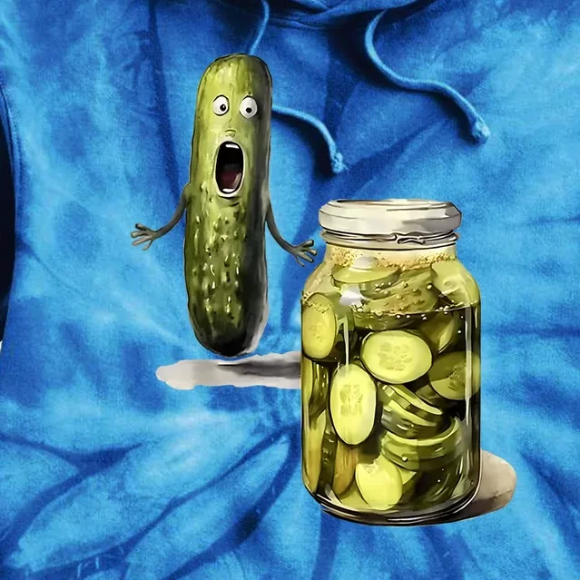 Funny Pickle Surprise A Cucumber And A Jar Of Sliced Pickles Gift Tie Dye Hoodie