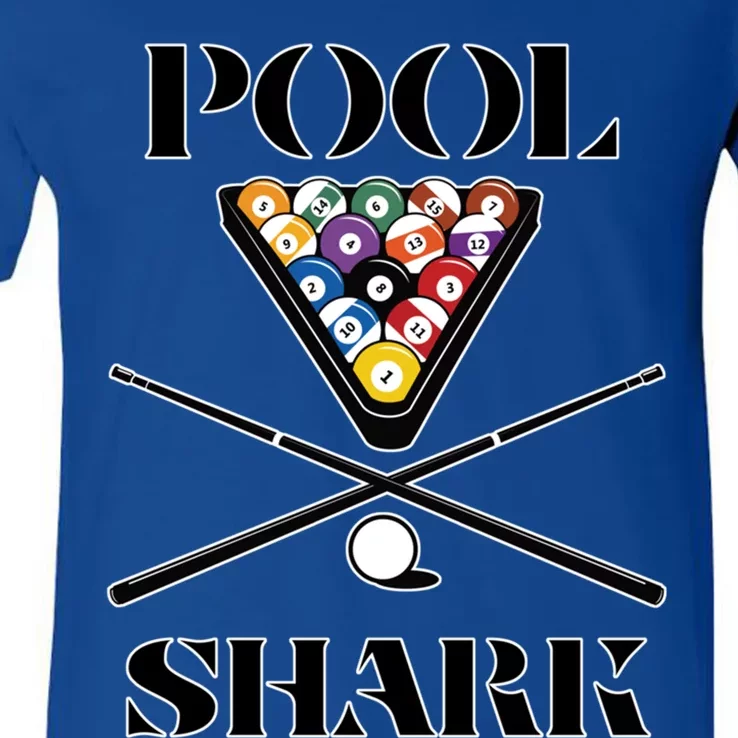 Funny Pool Shark Gift Artbilliards And Pool Cool Gift V-Neck T-Shirt