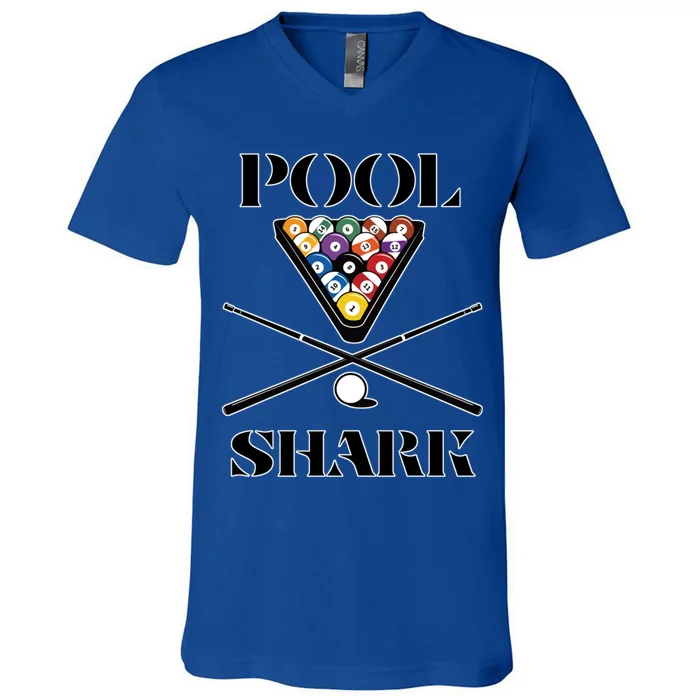 Funny Pool Shark Gift Artbilliards And Pool Cool Gift V-Neck T-Shirt