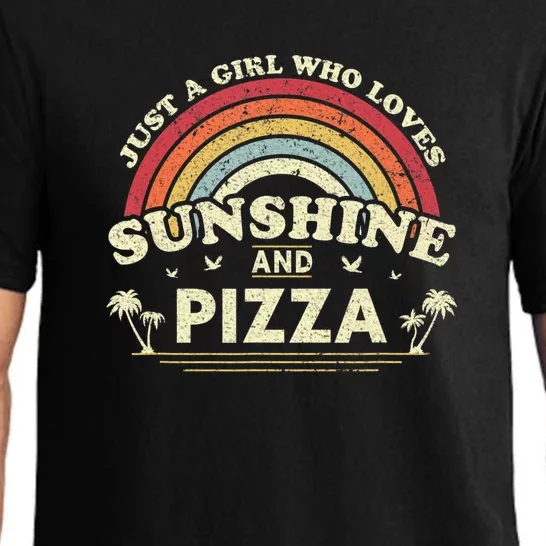 Funny Pizza Shirt. Just A Girl Who Loves Sunshine And Pizza Gift Pajama Set