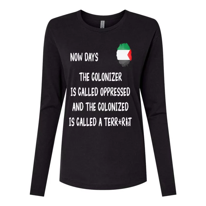 Free Palestine Support Middle East Peace Womens Cotton Relaxed Long Sleeve T-Shirt