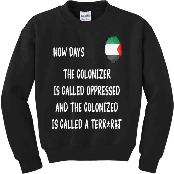 Free Palestine Support Middle East Peace Kids Sweatshirt