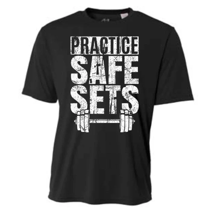 Funny Practice Safe Sets Weight Lifting Cooling Performance Crew T-Shirt