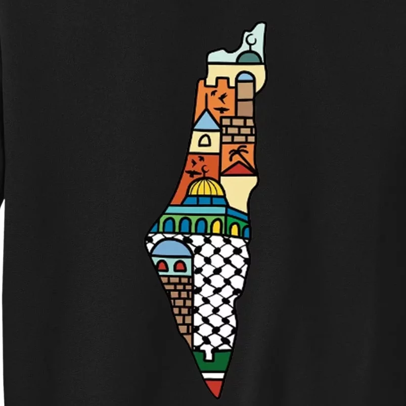 Free Palestine Stand For Peace In The Middle East Flag Tall Sweatshirt