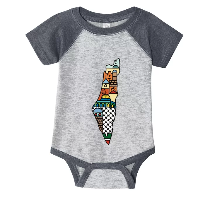 Free Palestine Stand For Peace In The Middle East Flag Infant Baby Jersey Bodysuit