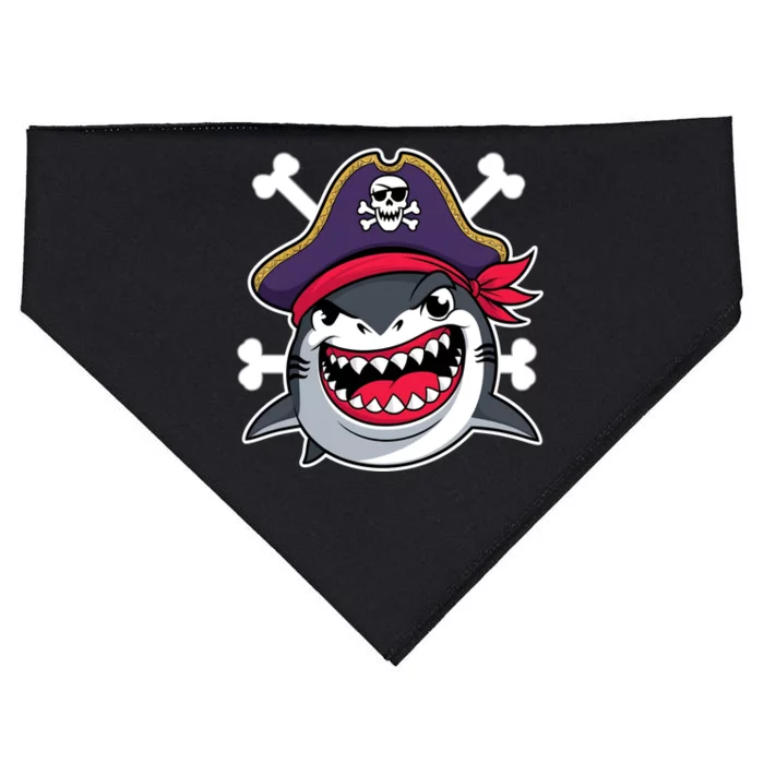 Funny Pirate Shark Crossbones Halloween Costume USA-Made Doggie Bandana