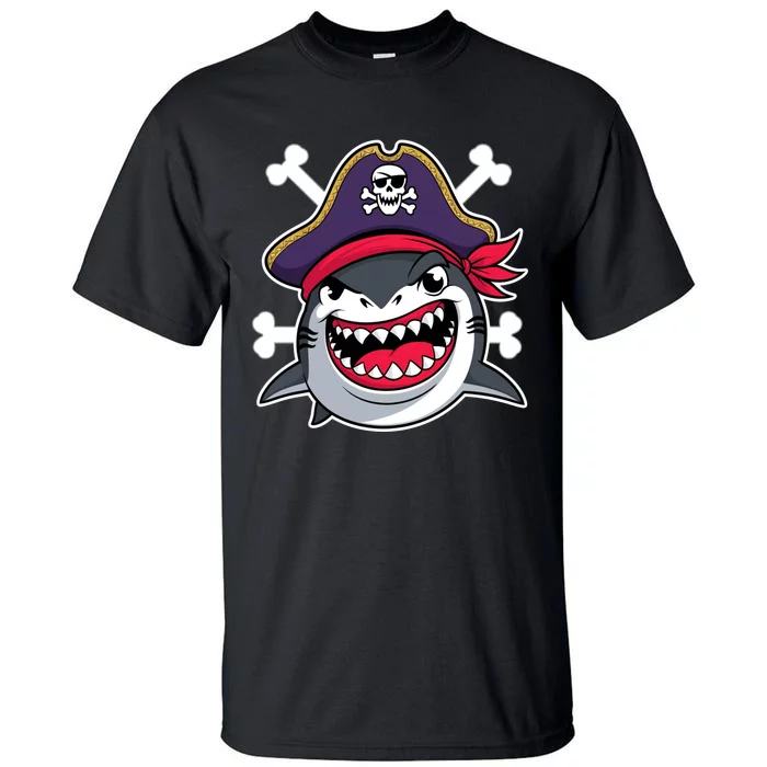 Funny Pirate Shark Crossbones Halloween Costume Tall T-Shirt