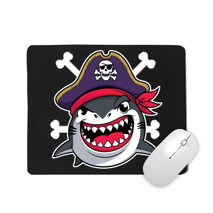 Funny Pirate Shark Crossbones Halloween Costume Mousepad