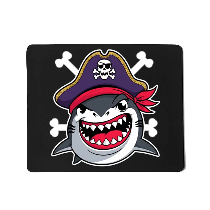 Funny Pirate Shark Crossbones Halloween Costume Mousepad