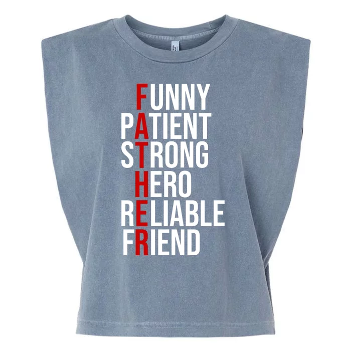 Father Patient Strong Hero Definition Dad Gift Garment-Dyed Women's Muscle Tee