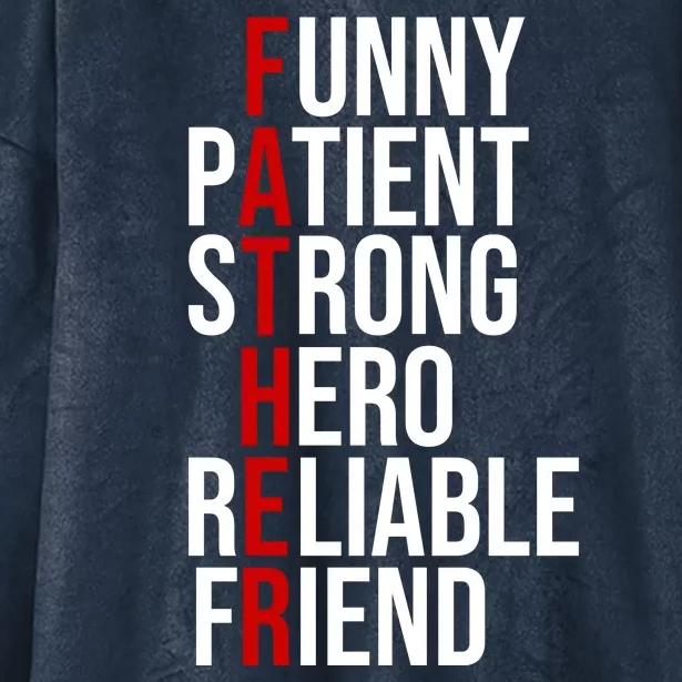 Father Patient Strong Hero Definition Dad Gift Hooded Wearable Blanket