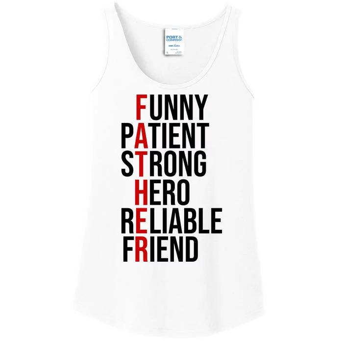 Father Patient Strong Hero Definition Dad Gift Ladies Essential Tank