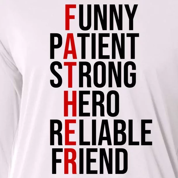 Father Patient Strong Hero Definition Dad Gift Cooling Performance Long Sleeve Crew