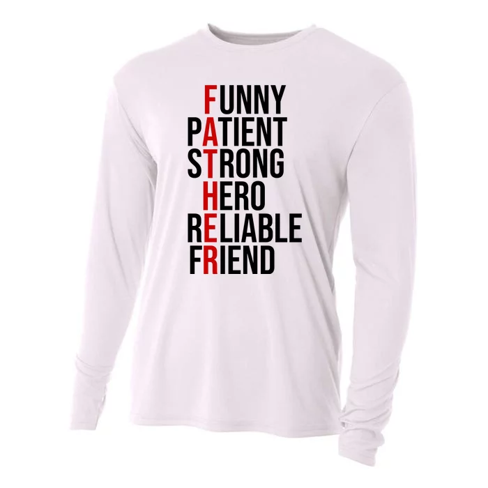 Father Patient Strong Hero Definition Dad Gift Cooling Performance Long Sleeve Crew