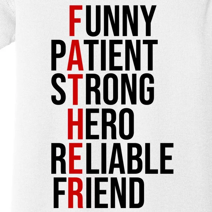 Father Patient Strong Hero Definition Dad Gift Baby Bodysuit