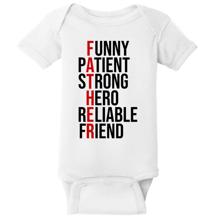 Father Patient Strong Hero Definition Dad Gift Baby Bodysuit