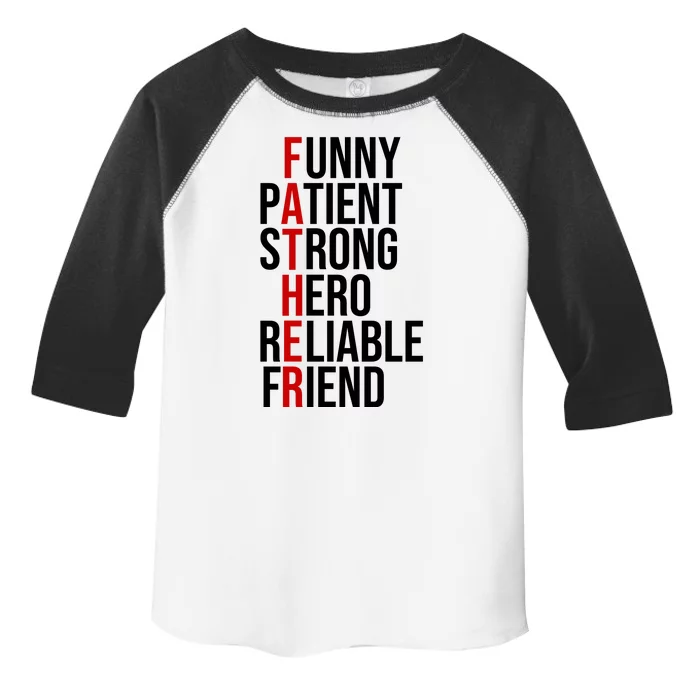 Father Patient Strong Hero Definition Dad Gift Toddler Fine Jersey T-Shirt