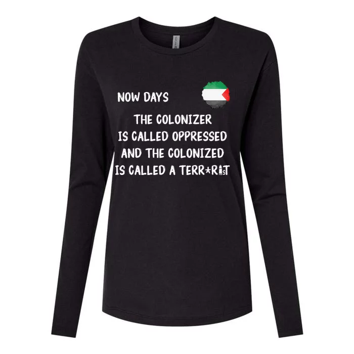 Free Palestine Support Middle East Peace Womens Cotton Relaxed Long Sleeve T-Shirt