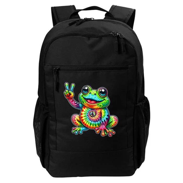 Frog Peace Sign Tie Dye Hippie Daily Commute Backpack