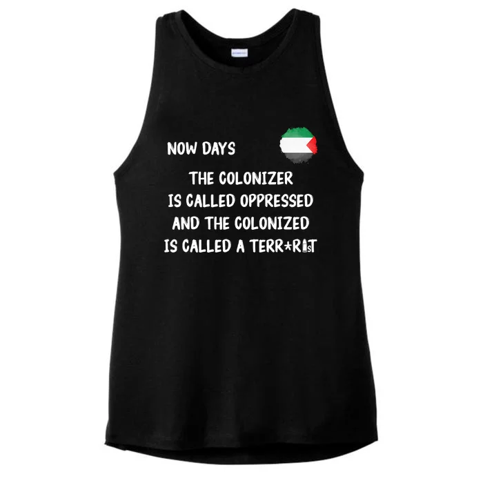 Free Palestine: Support Middle East Peace Ladies Tri-Blend Wicking Tank