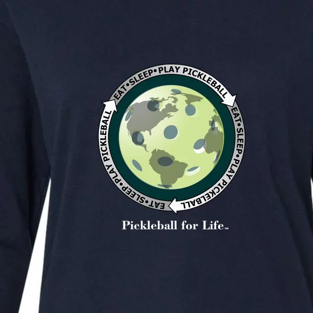 Fun Pickleball Shirt, Eat Sleep Pickleball, Pickleball For Life Womens Cotton Relaxed Long Sleeve T-Shirt