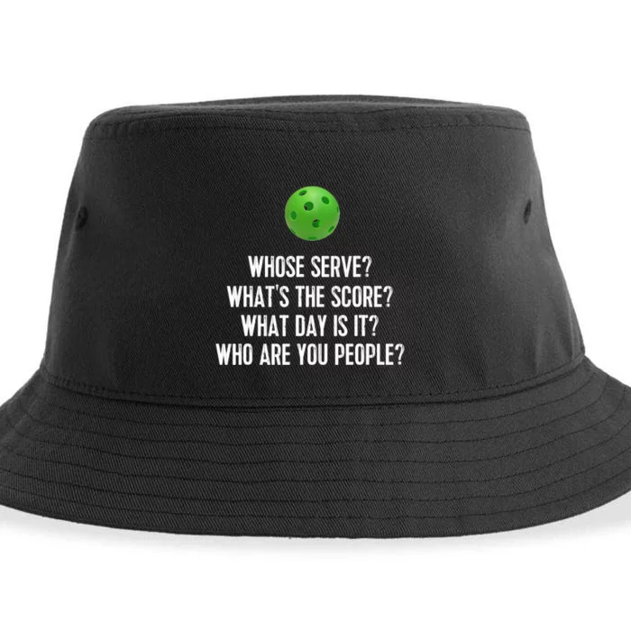 Funny Pickleball Shirt Whose Serve League Pickleball Team TShirt Sustainable Bucket Hat