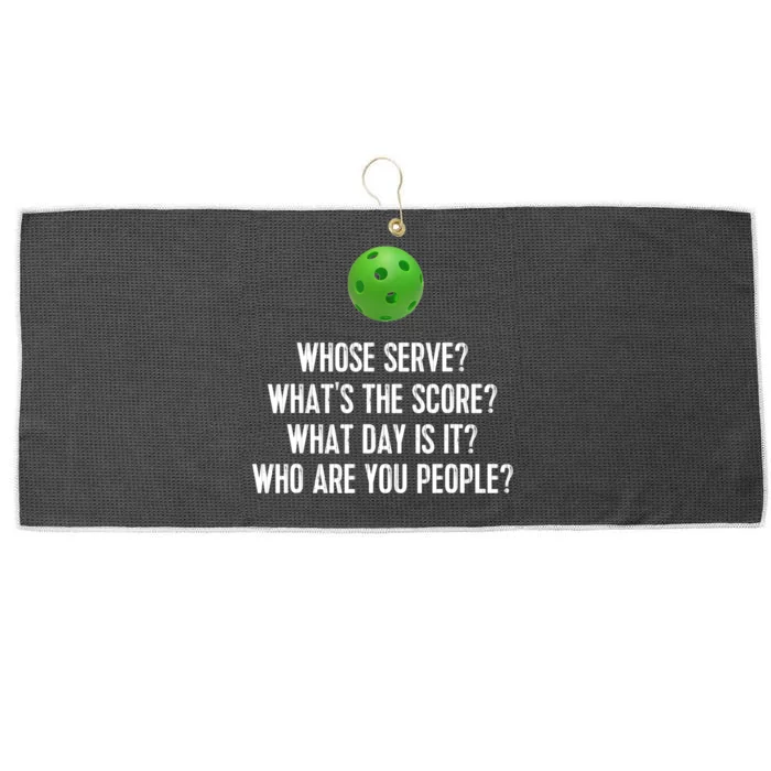 Funny Pickleball Shirt Whose Serve League Pickleball Team TShirt Large Microfiber Waffle Golf Towel